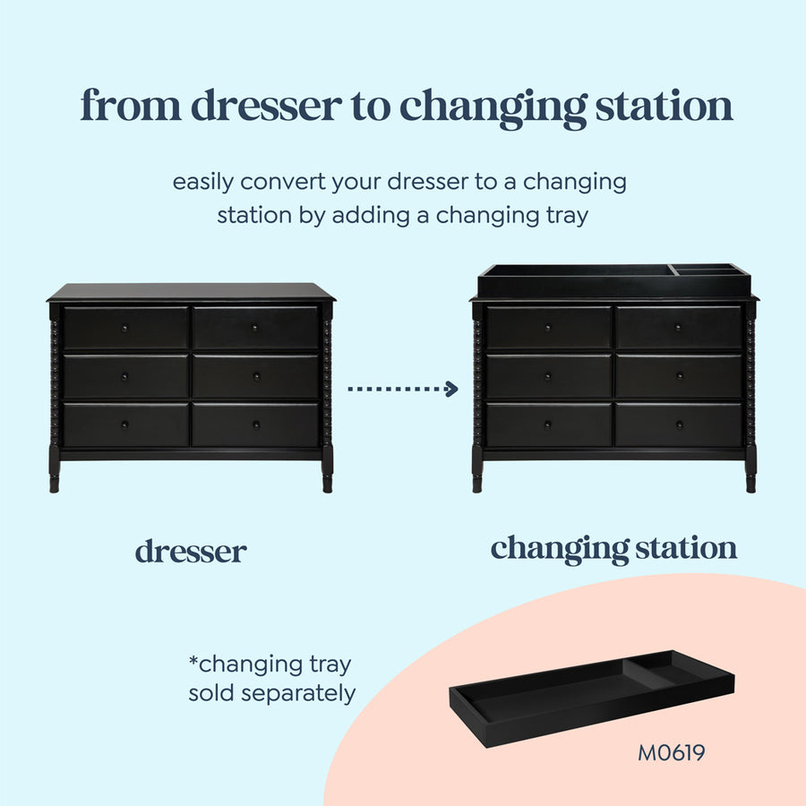 DaVinci Jenny Lind Spindle 6-Drawer Dresser - Ebony DaVinci Jenny Lind Spindle 6-Drawer Dresser - Ebony