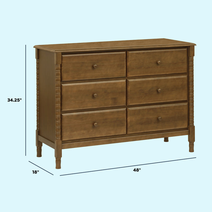 Jenny Lind Spindle 6-Drawer Dresser