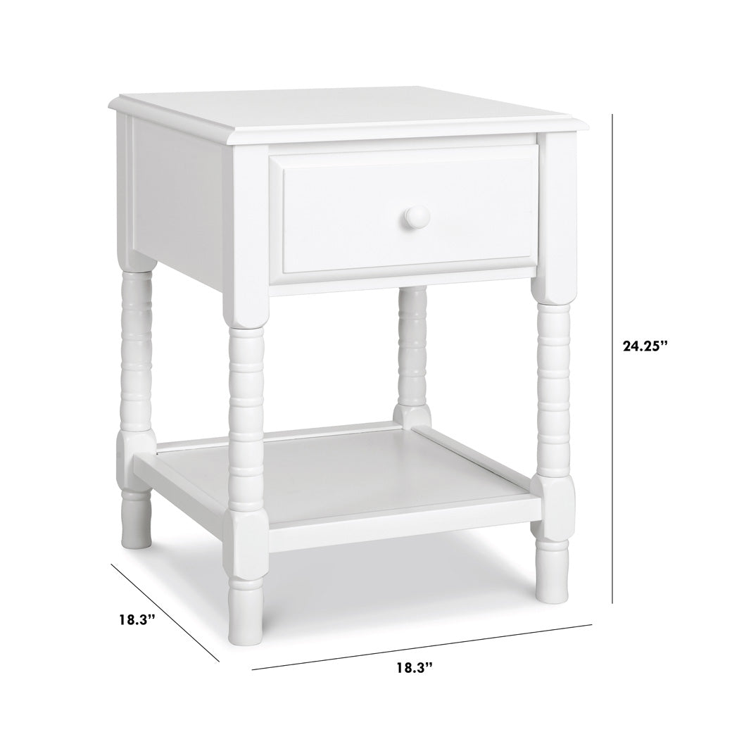 Dimensions of DaVinci Jenny Lind Spindle Nightstand in -- Color_White