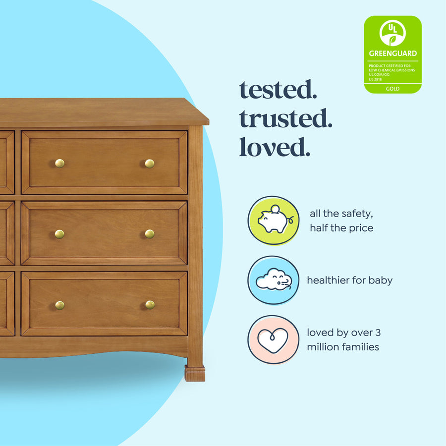 DaVinci Kalani 6 - Drawer Double Wide Dresser - Chestnut DaVinci Kalani 6 - Drawer Double Wide Dresser - Chestnut
