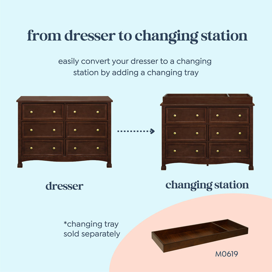 Da Vinci Kalani 6-Drawer Double Wide Dresser, Espresso Da Vinci Kalani 6-Drawer Double Wide Dresser, Espresso