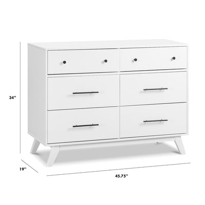 Dimensions of DaVinci Otto 6-Drawer Dresser in -- Color_White
