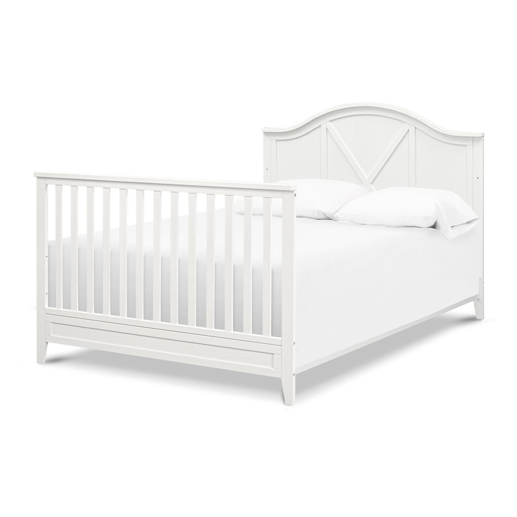 DaVinci Sawyer Farmhouse 4-in-1 Convertible Crib as full-size bed in -- Color_Heirloom White
