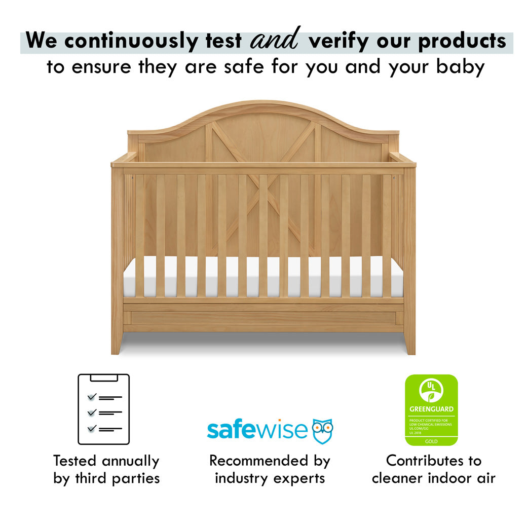Certifications of DaVinci Sawyer Farmhouse 4-in-1 Convertible Crib in -- Color_Honey