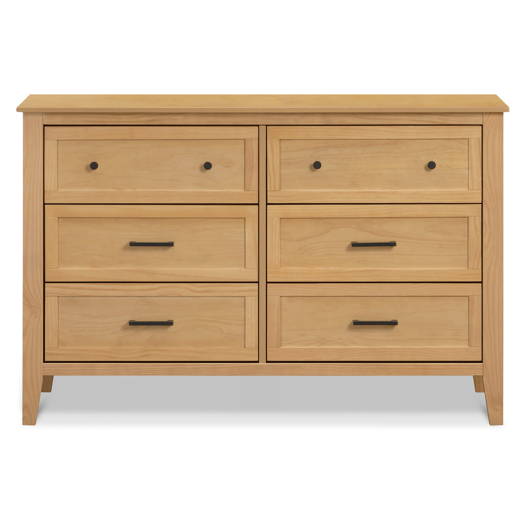 Front view of DaVinci Sawyer Farmhouse 6-Drawer Dresser in -- Color_Honey