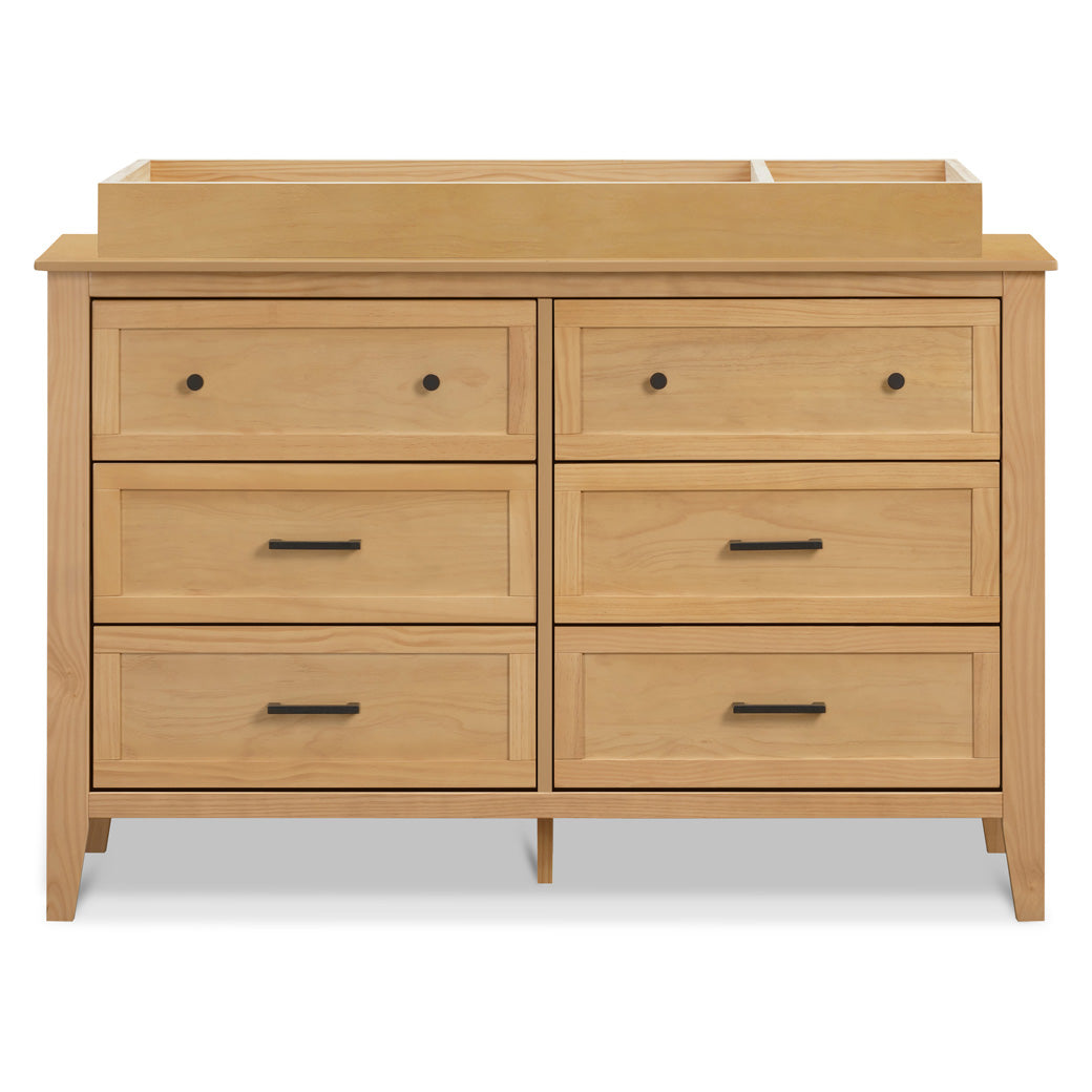 Front view of DaVinci Sawyer Farmhouse 6-Drawer Dresser with changing tray  in -- Color_Honey