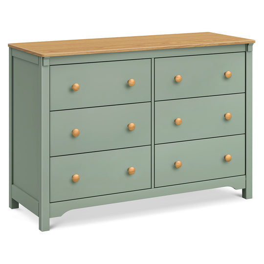 DaVinci Shea 6-Drawer Dresser, Light Sage/Honey DaVinci Shea 6-Drawer Dresser, Light Sage/Honey