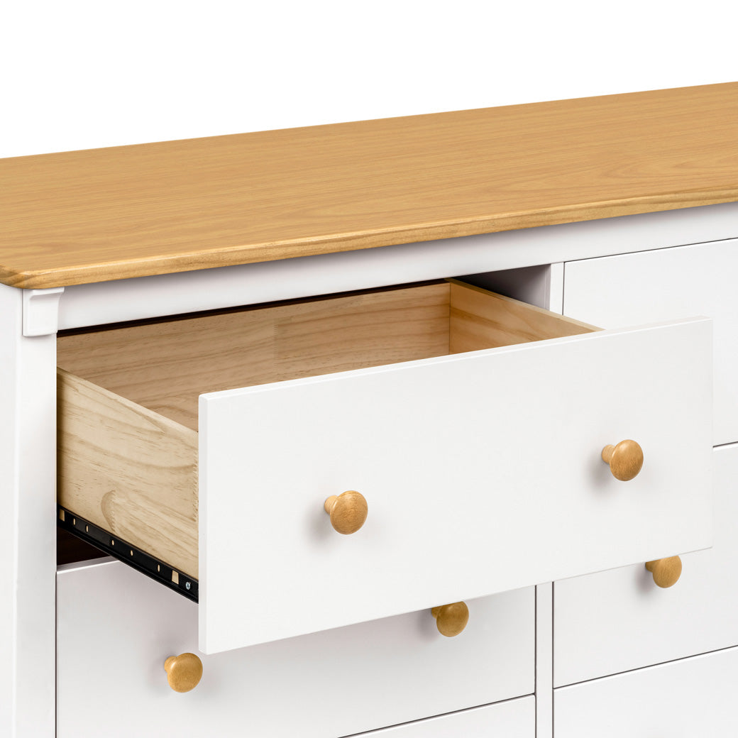 DaVinci Shea 6-Drawer Dresser with open drawer in -- Color_Warm White/Honey