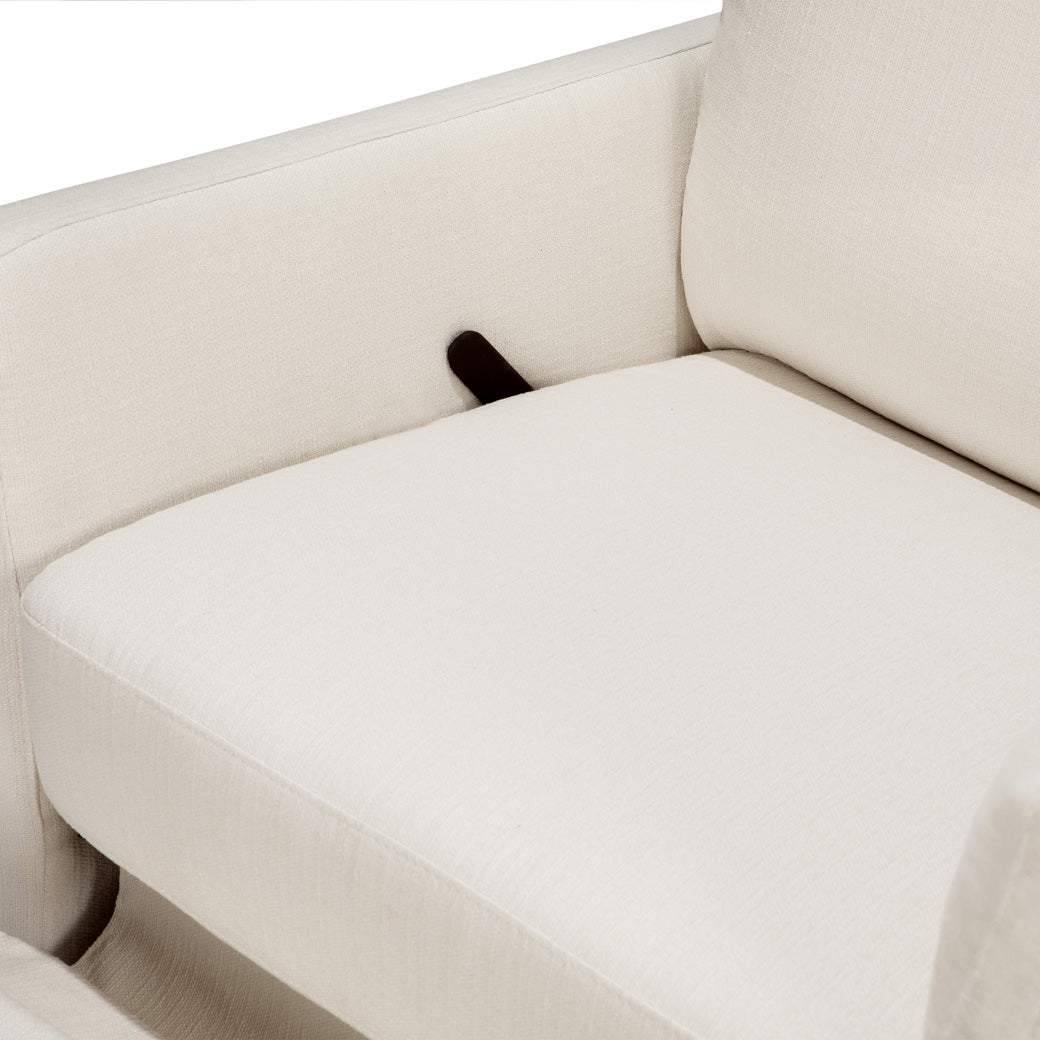 Closeup of Carter's by DaVinci Ethan Recliner and Swivel Glider seat in -- Color_Performance Cream Linen