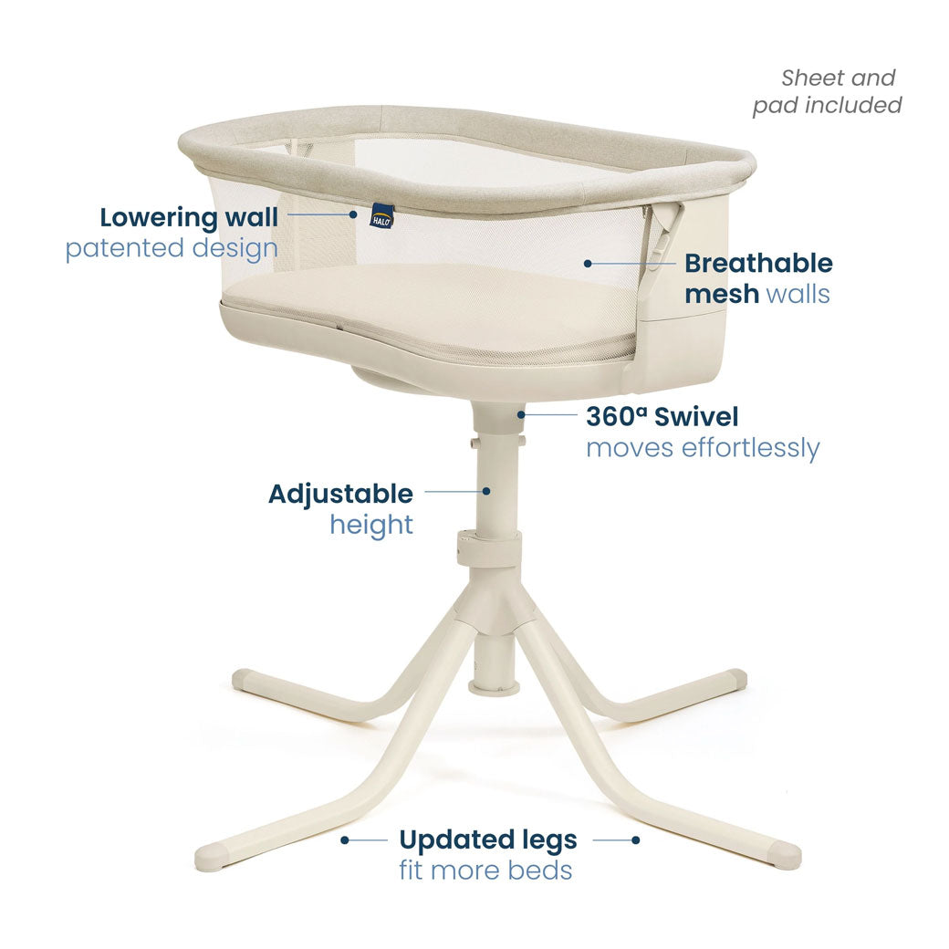 BassiNest Swivel Sleeper 4.0 Air with Dreamweave Breathable Pad