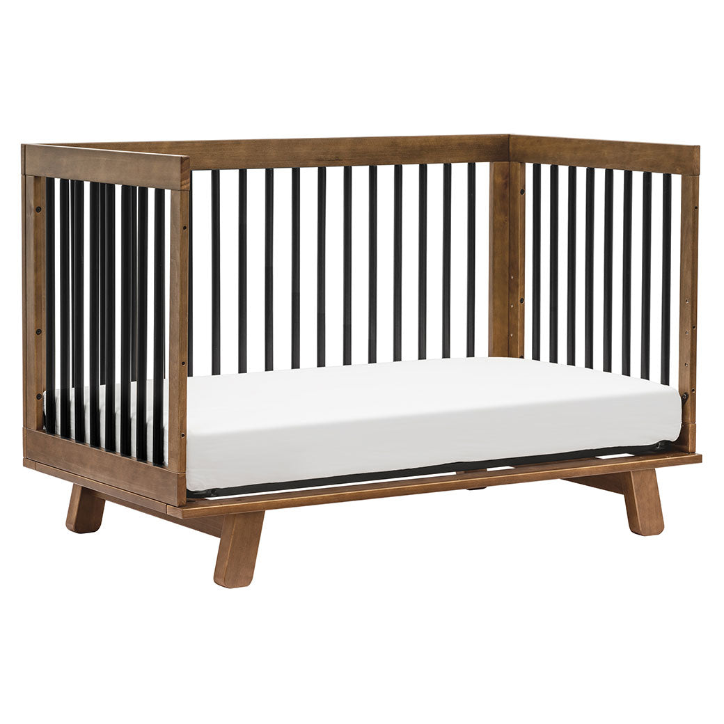 Babyletto Hudson 3-in-1 Convertible Crib And Toddler Rail as daybed in -- Color_Natural Walnut/Black