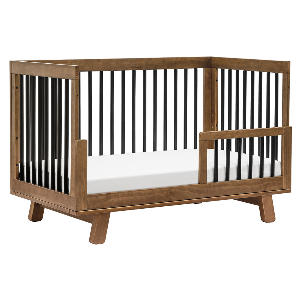Babyletto Hudson 3-in-1 Convertible Crib And Toddler Rail as toddler bed in -- Color_Natural Walnut/Black