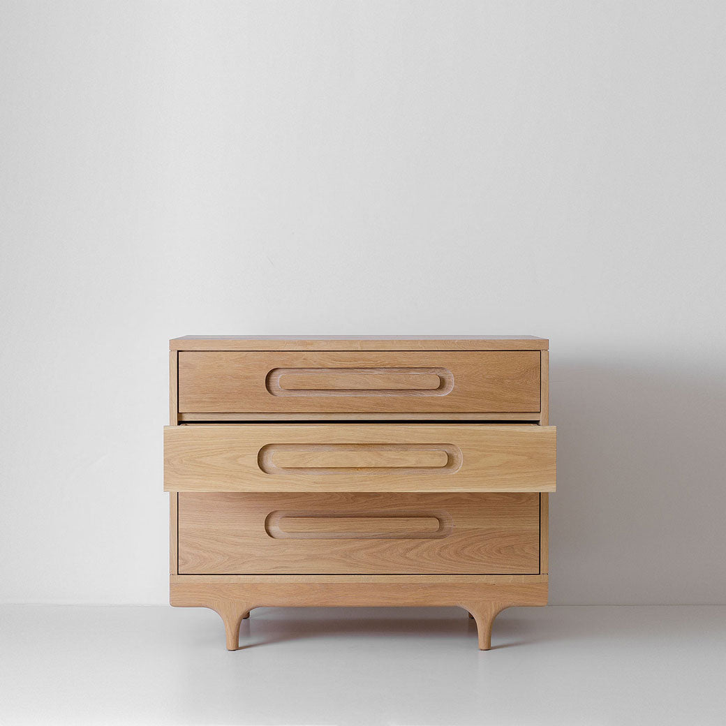 Kalon Caravan Dresser with open drawer in -- Color_White Oak 