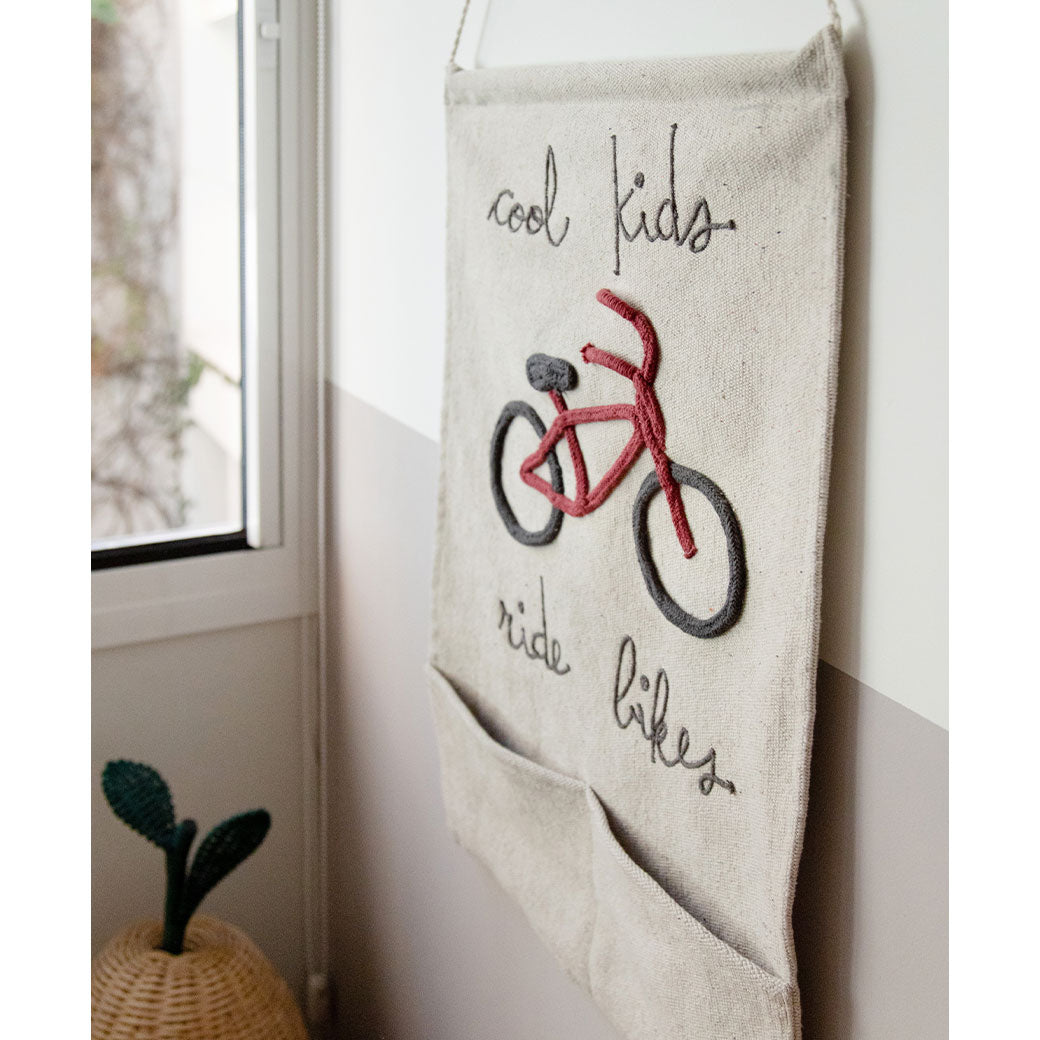 Cool Kids Ride Bikes Wall Pocket Hanger