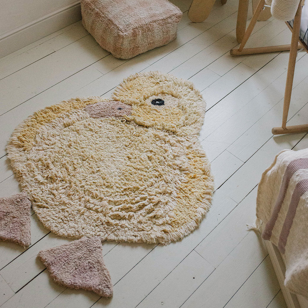 wondou　DUCK FACE RUG LARGE What the Duck Tufted Rug, Funny Handmade Cartoon Duck Carpet