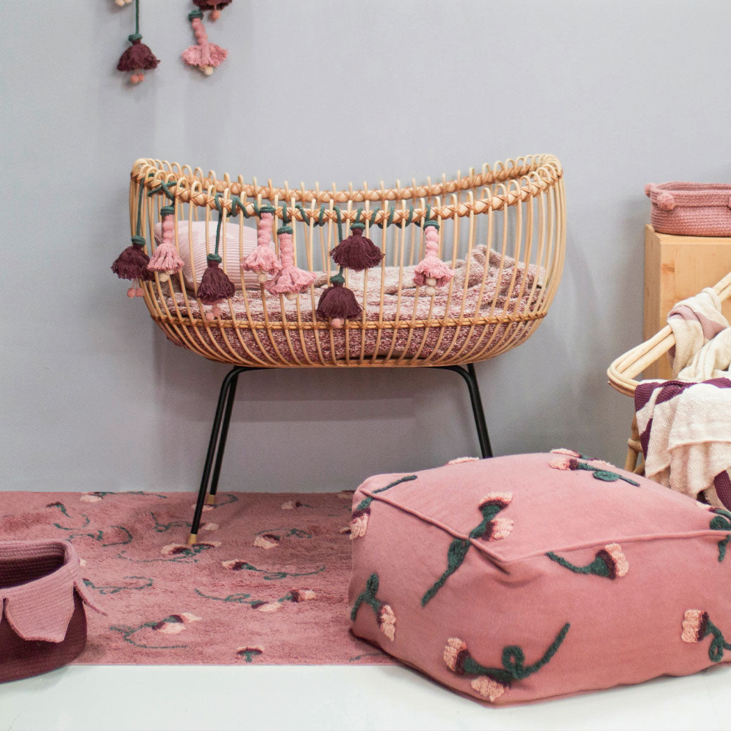 English Garden Ash Rose Pouffe