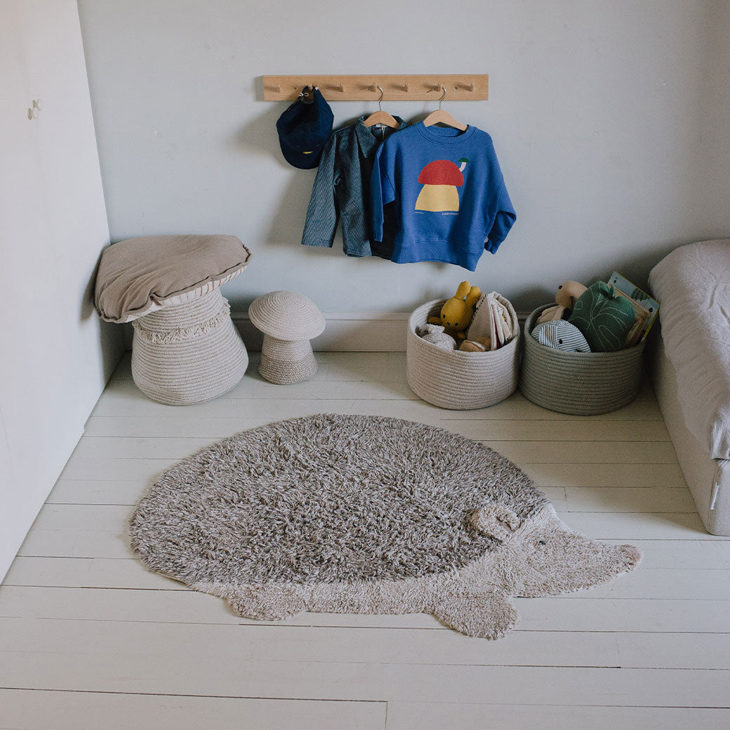 Hedgehog Rug Lorena Canals Hedgehog Washable Animal Rug | Modern Nursery™