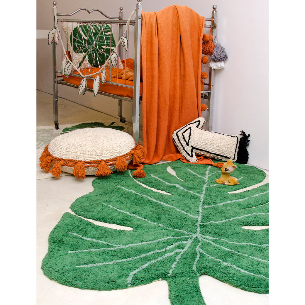 Lorena Canals Monstera Leaf Washable Rug | Modern Nursery™