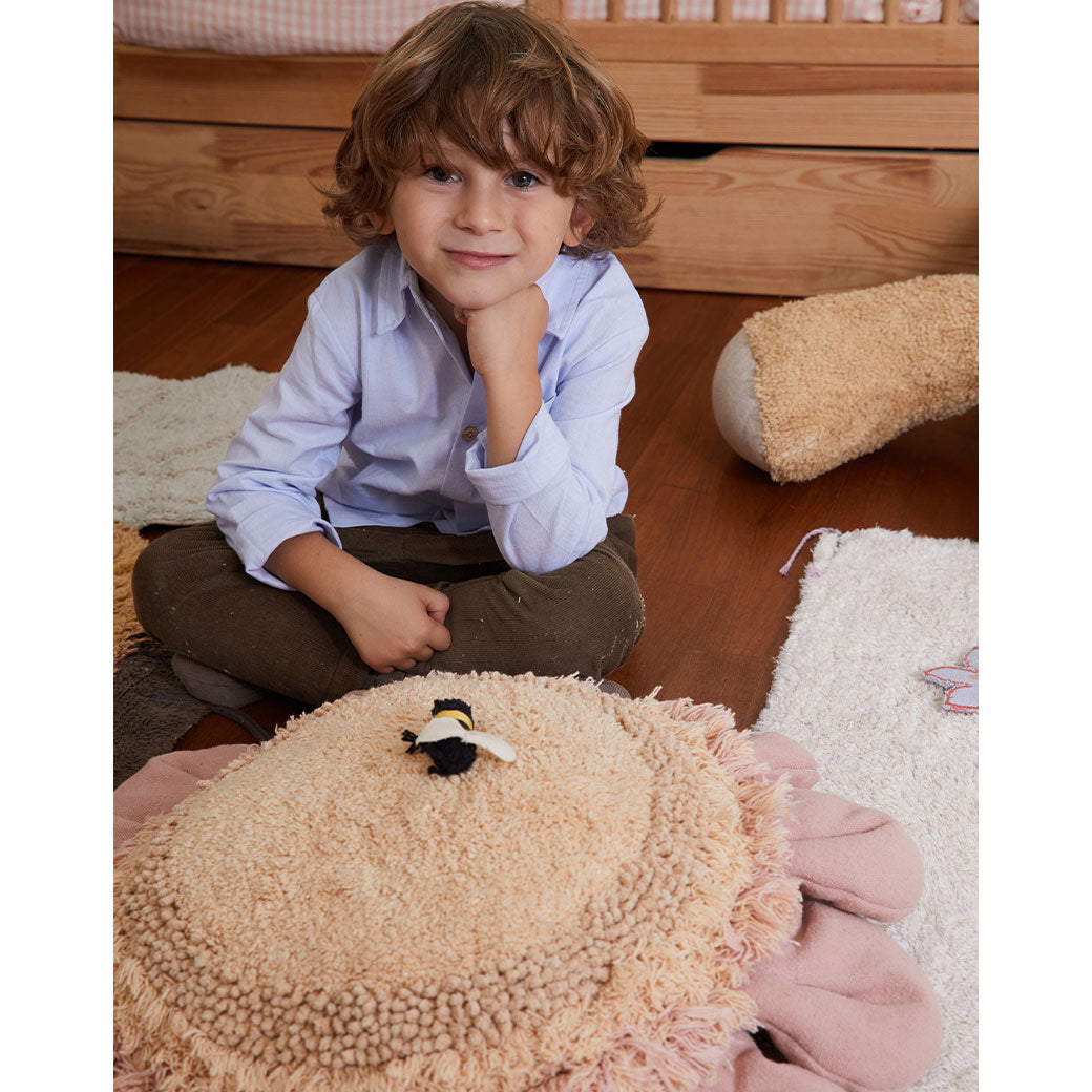 Pink Daisy Floor Cushion