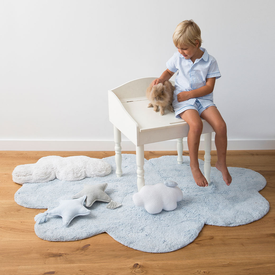 新品【Lorena Canals】RUG PUFFY DREAM BLUE Lorena Canals Puffy Dream Washable Rug | Modern Nursery™