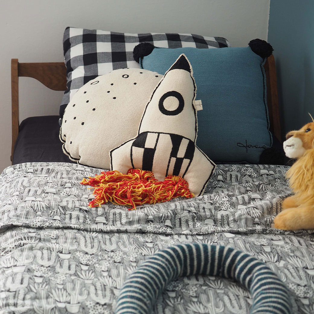 Rocket Knitted Cushion
