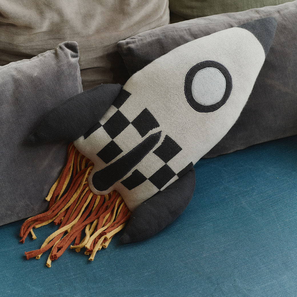 Rocket Knitted Cushion