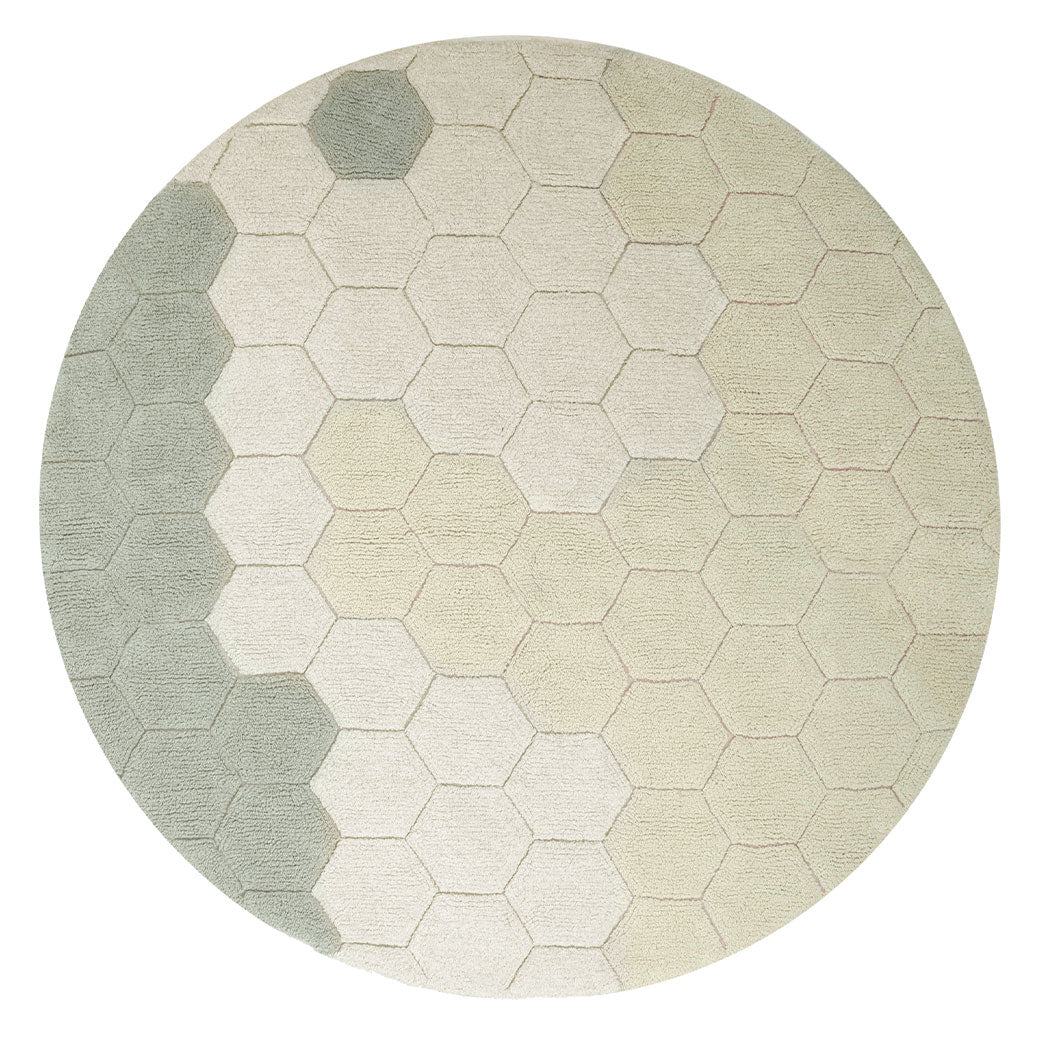 Round Honeycomb Washable Rug