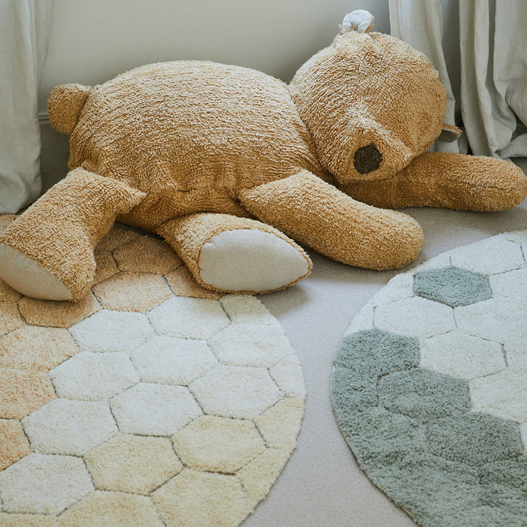 Round Honeycomb Washable Rug