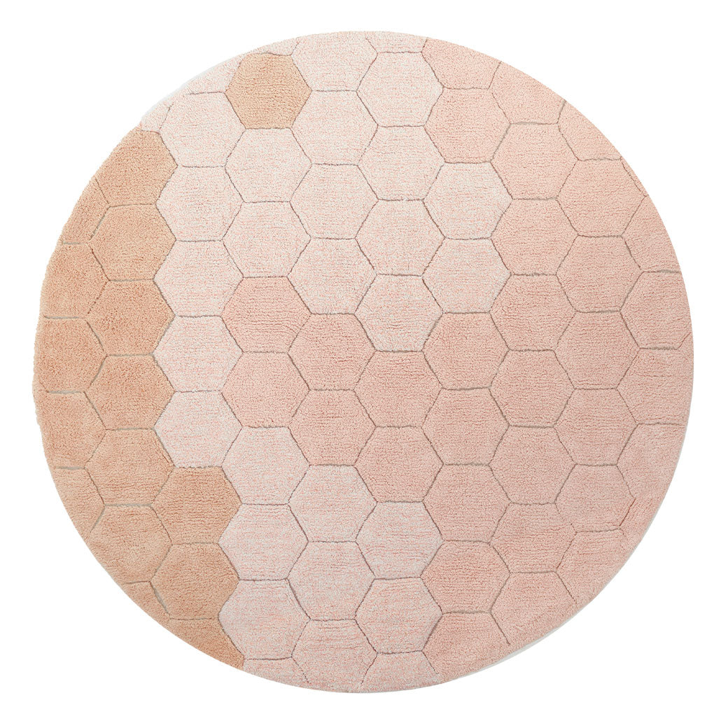 Round Honeycomb Washable Rug