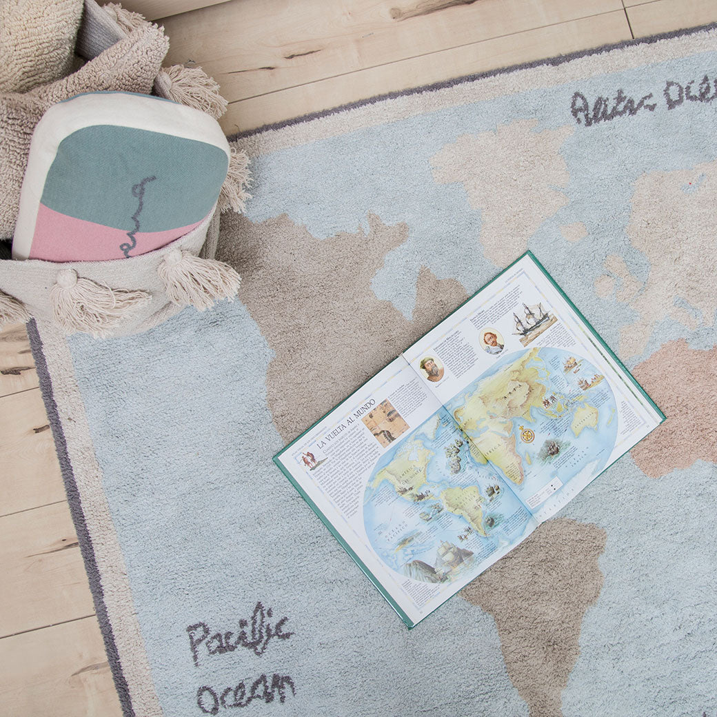Vintage Map Washable Rug