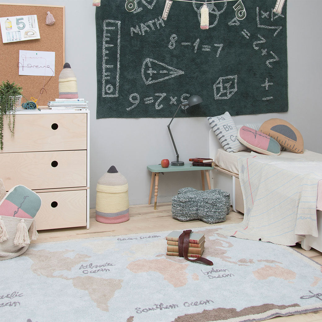 Vintage Map Washable Rug