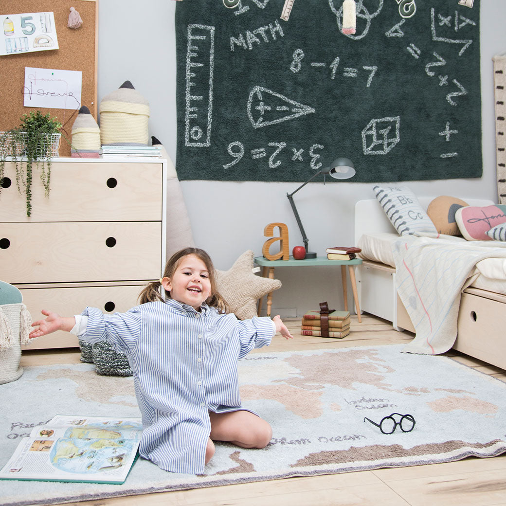 Vintage Map Washable Rug