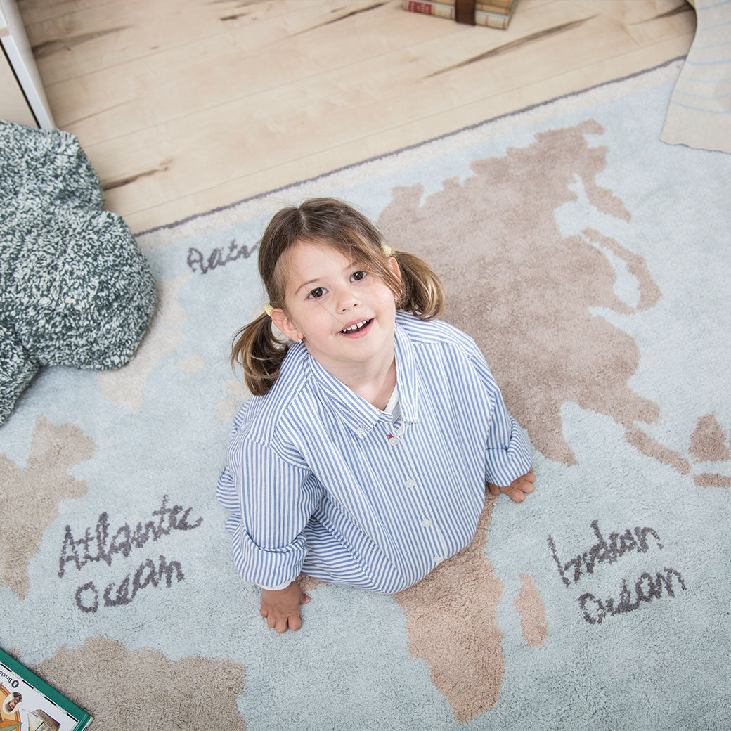 Vintage Map Washable Rug