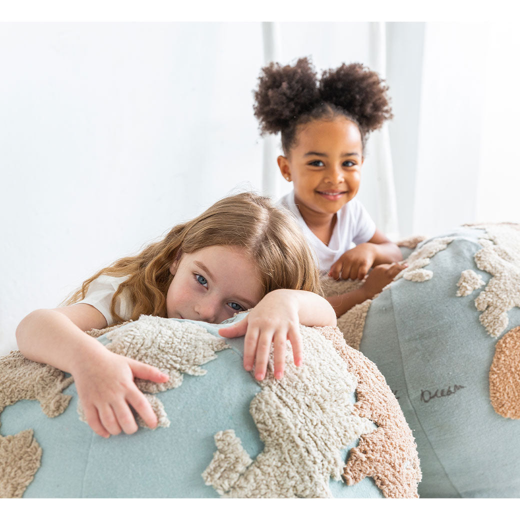 World Map Round Pouffe