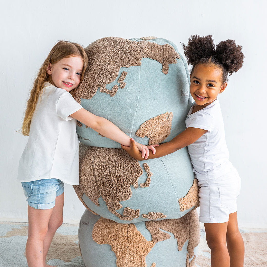 World Map Round Pouffe