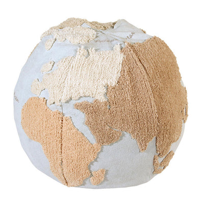 World Map Round Pouffe