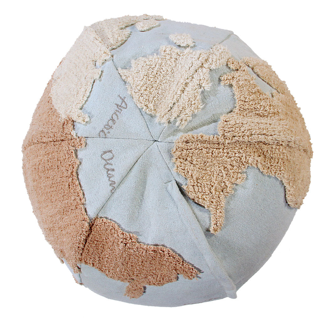 World Map Round Pouffe