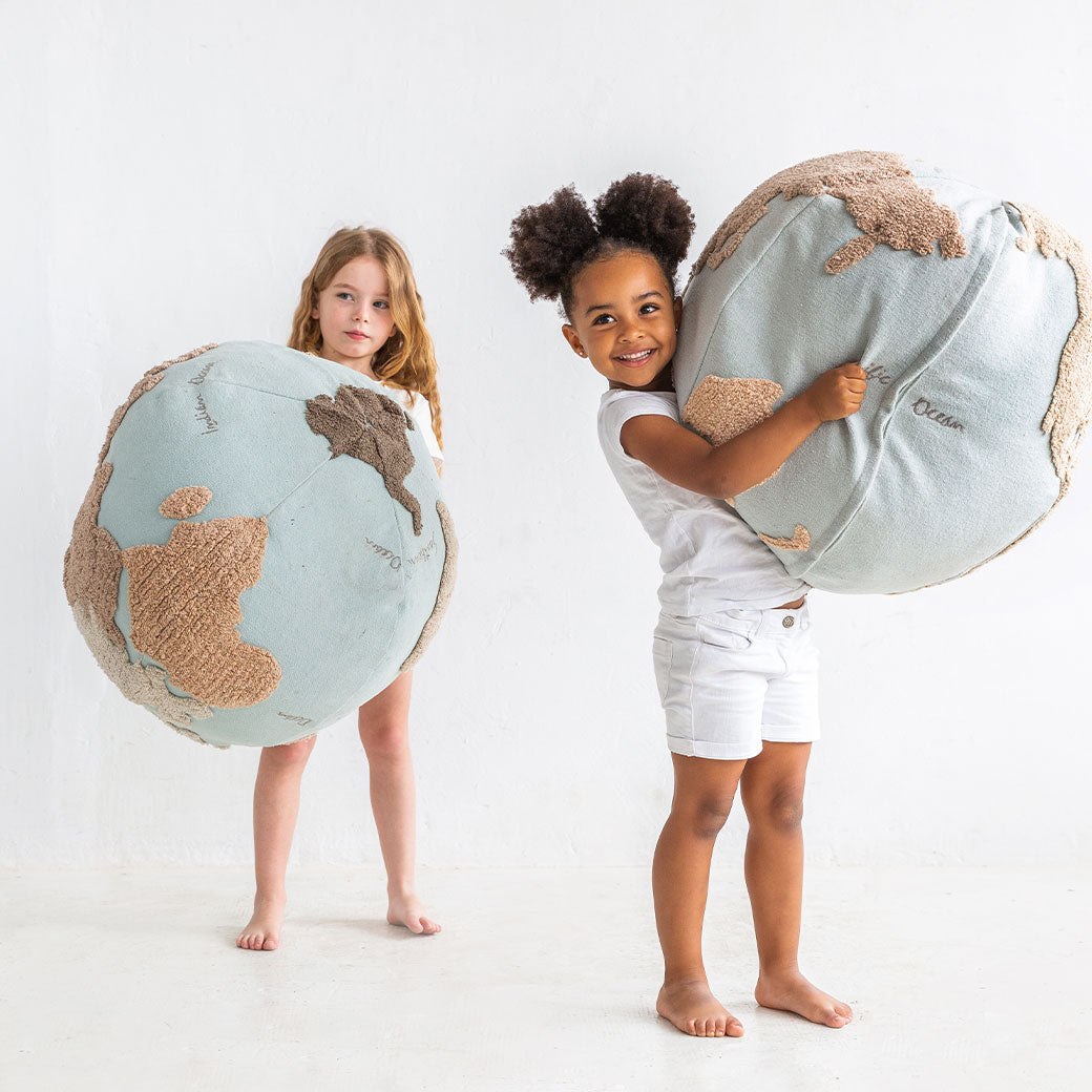 World Map Round Pouffe