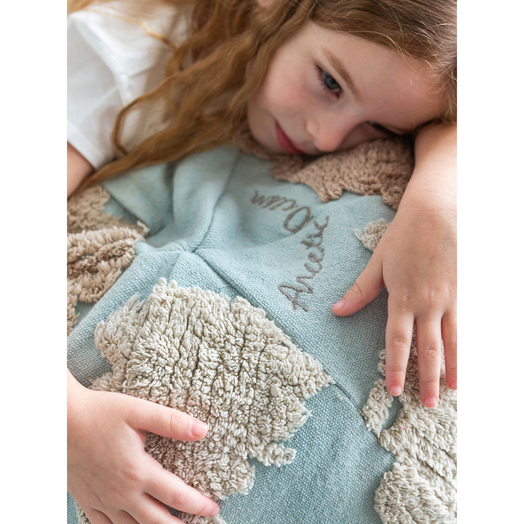 World Map Round Pouffe