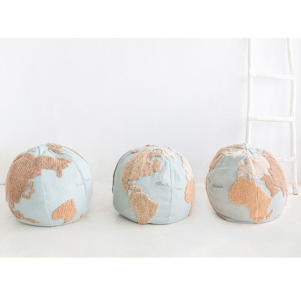 World Map Round Pouffe
