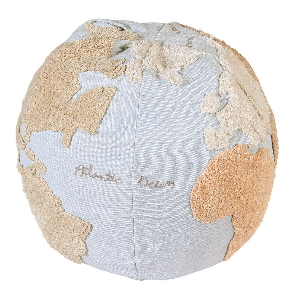 World Map Round Pouffe