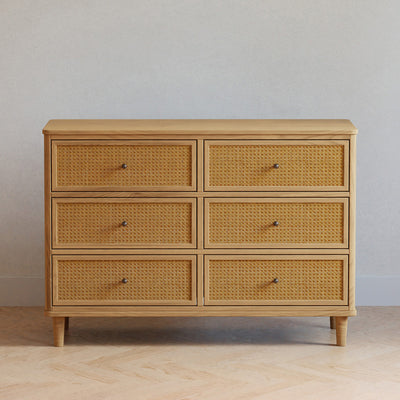 Front view of Namesake's Marin 6 Drawer Dresser in a room in -- Color_Honey/Honey Cane