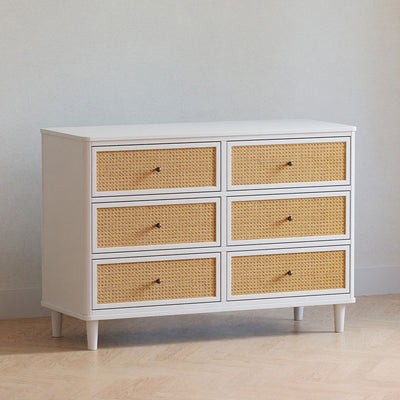 Namesake's Marin 6 Drawer Dresser in a room in -- Color_Warm White/Honey Cane