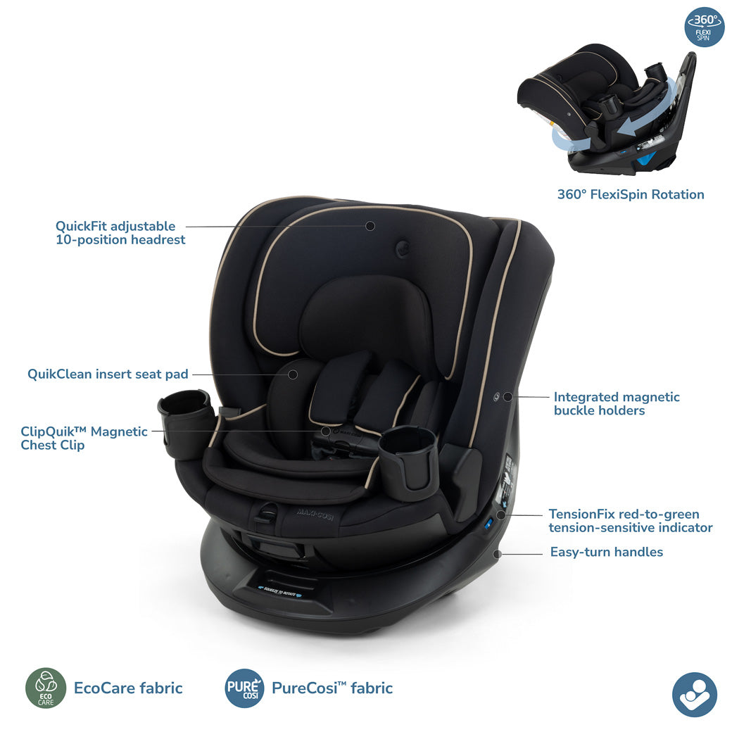 maxi cosi 360 car seat and stroller Andi 360 Rotating All-in-One Convertible Car Seat Caspian Caviar