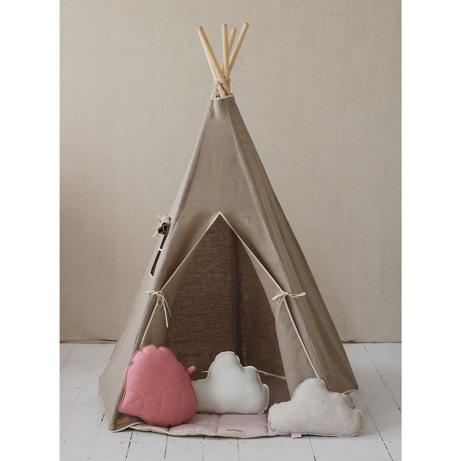 teepee zelt Moi Mili Linen Teepee Tent and Mat Set