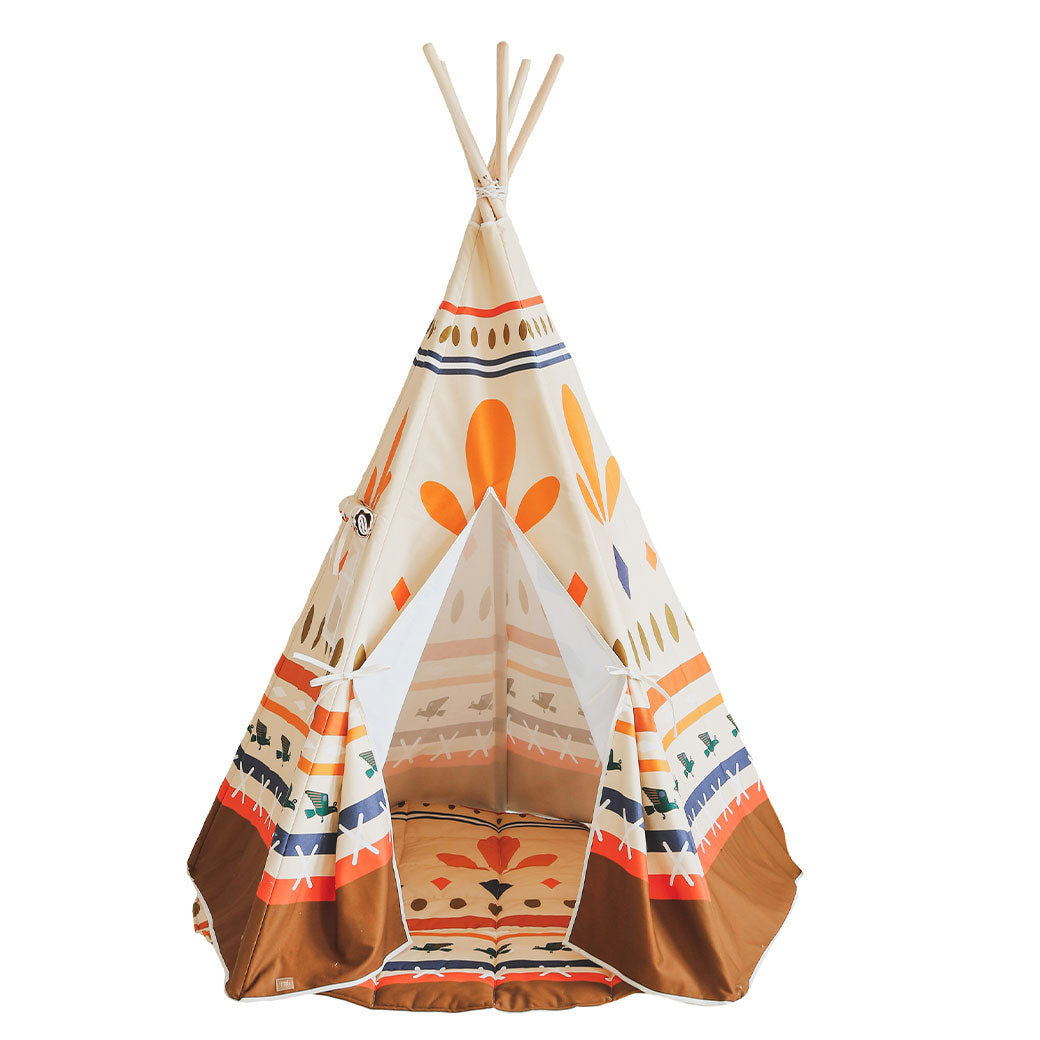 MEI×WE TENTMEI Tepee Tent Multi Moi Mili Teepee Tent with Pattern and Mat Set | Modern Nursery™