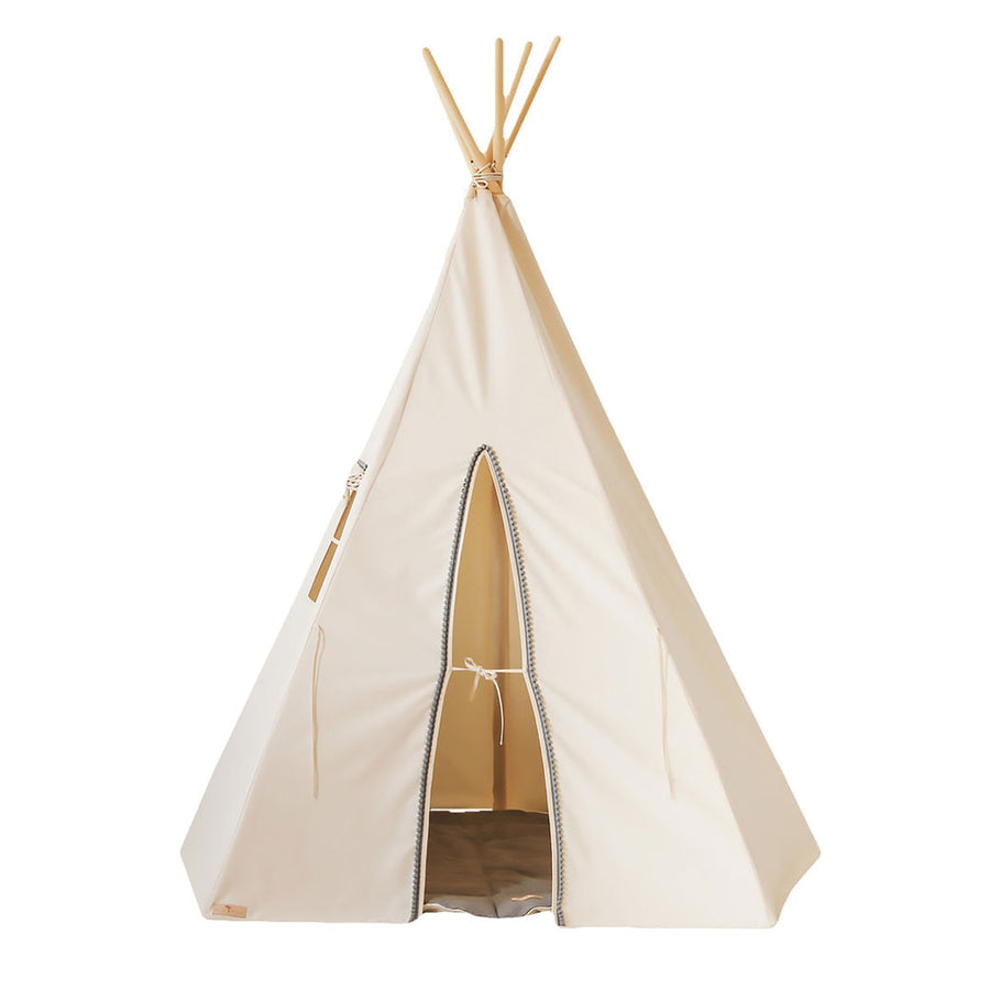 pomp tent Teepee Tent “Grey Pompoms” with Pompoms