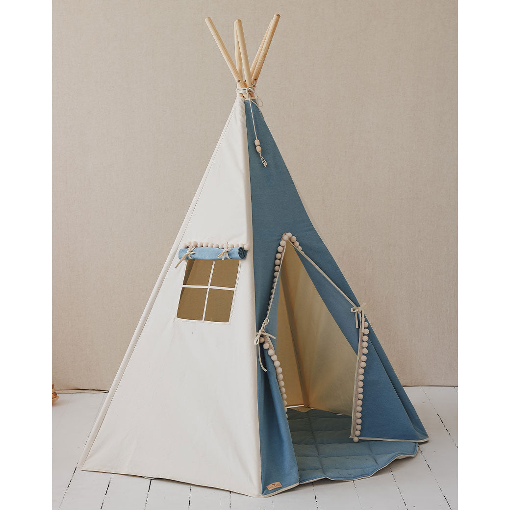 pomp tent Moi Mili Teepee Tent with Pompoms, Jeans