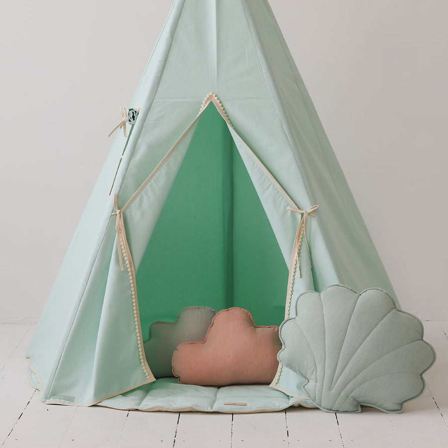 pomp tent Moi Mili Teepee Tent with Pompoms