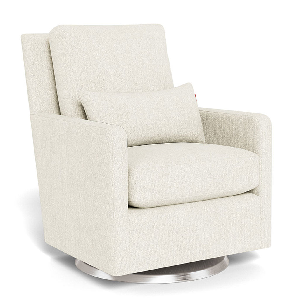 Monte Como Glider in -- Color_Ivory Boucle _ Stainless Steel Swivel